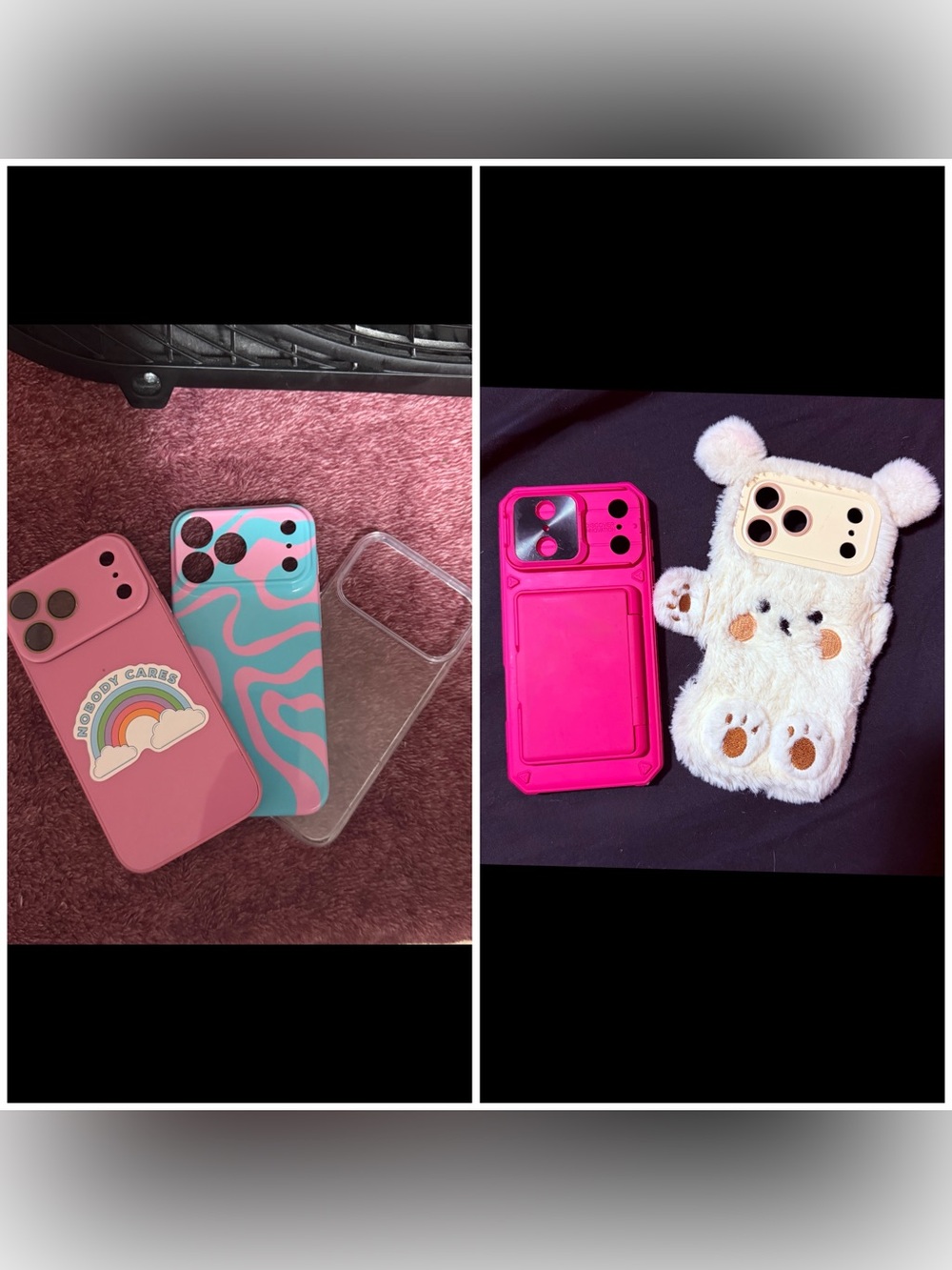 Apple Pink, Teal & White Assorted iPhone Cases - Cute & Protective Set